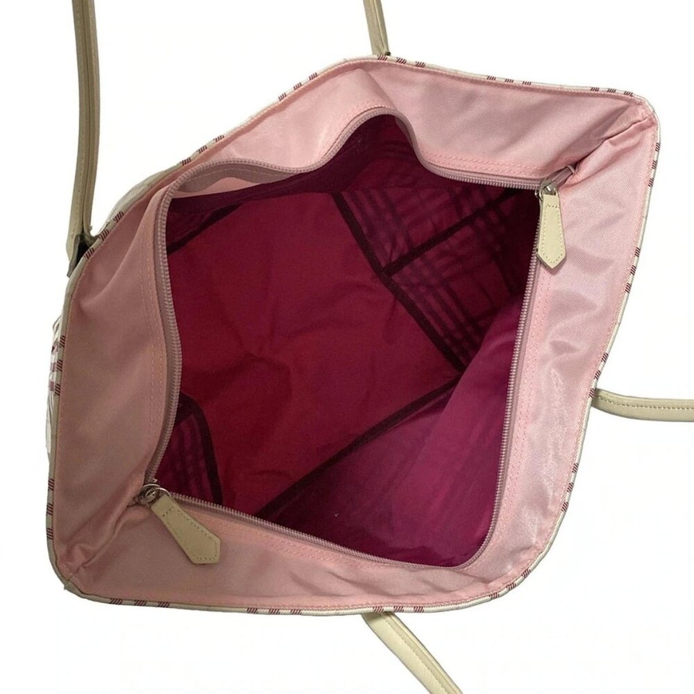 Burberry Blue Label - White Bordeaux Multi Nylon Leather Handbag - Picture 7 of 8